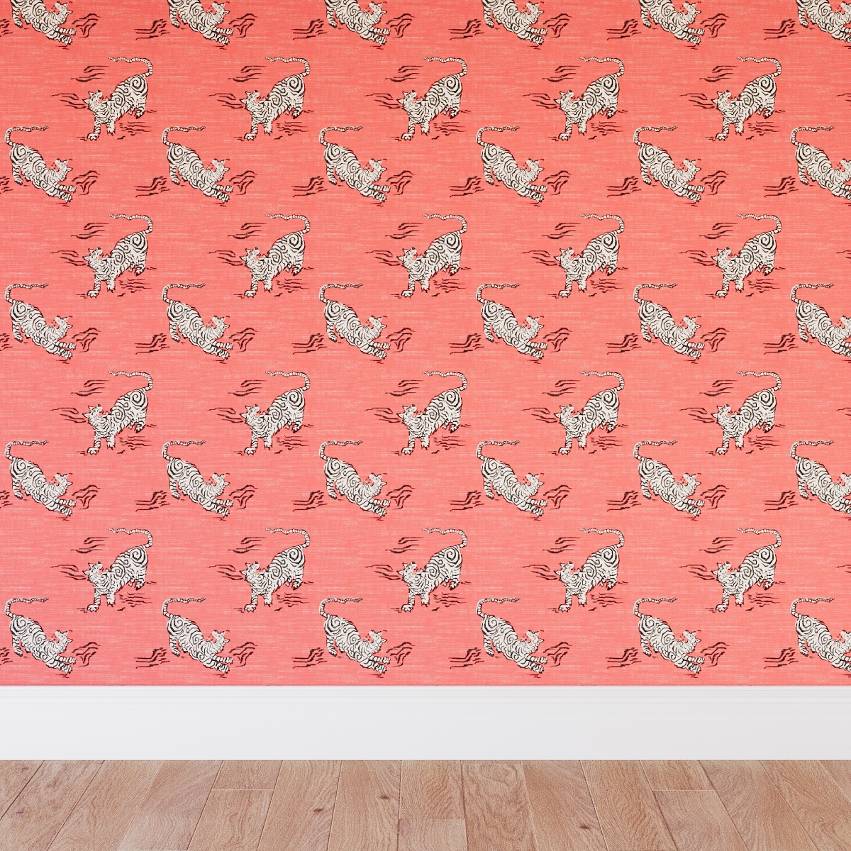 Traditional Wallpaper, Coral Tigresse - Image 0