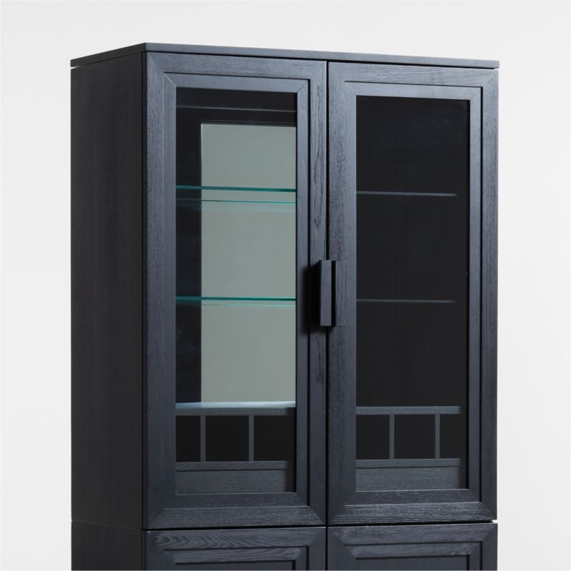 Calypso Black Elm Wood Bar Hutch Cabinet - Image 1