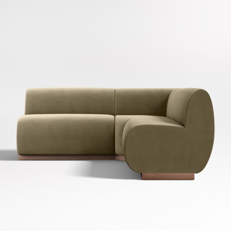 Leandro Hazel Green Double L-Shaped Loveseat Dining Banquette with Square Corner - Image 3