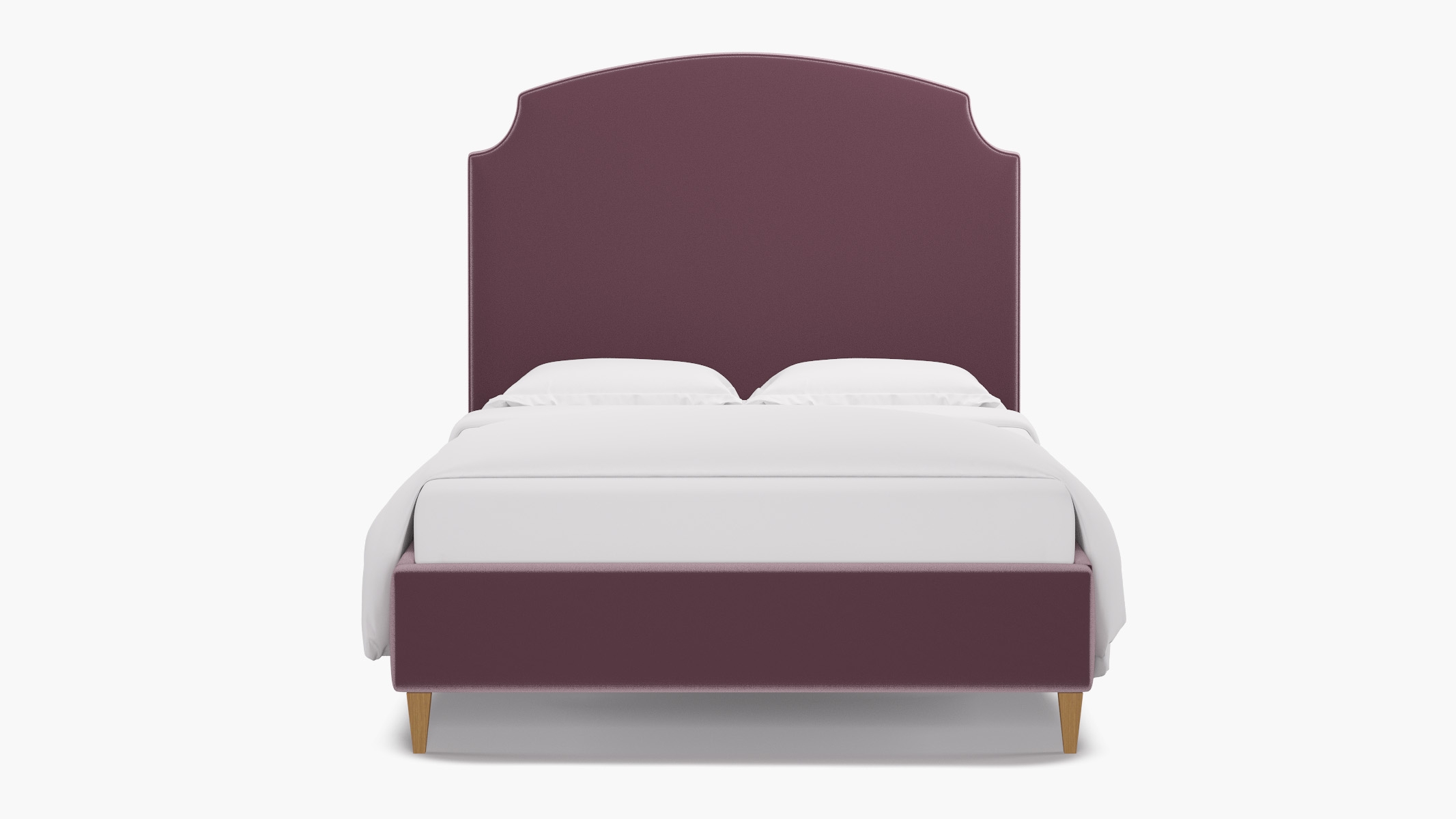 Cove Bed, Lavender Performance Plush Velvet, Natural Square Tapered Leg, Full - Image 0