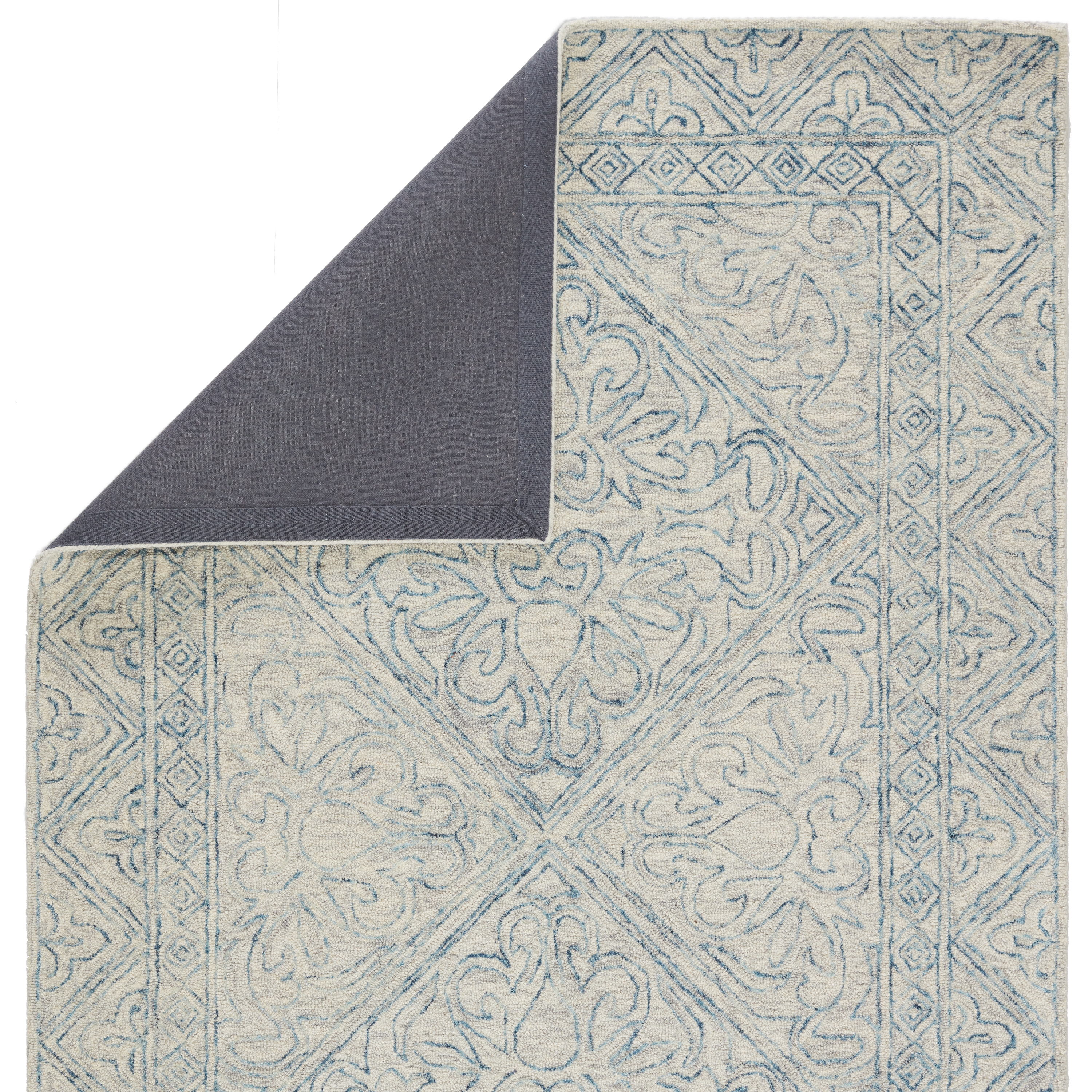 Carmen Handmade Trellis Blue/ Light Gray Area Rug (8'X10') - Image 2