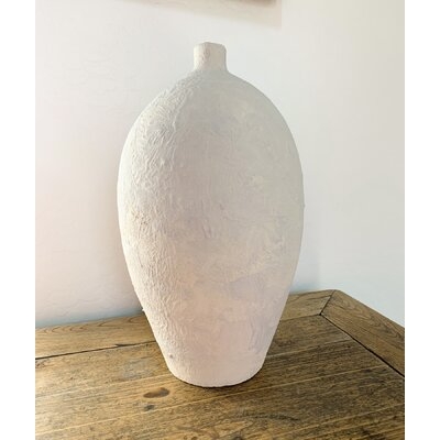 Distressed White 14" Earthenware Table Vase - Image 0