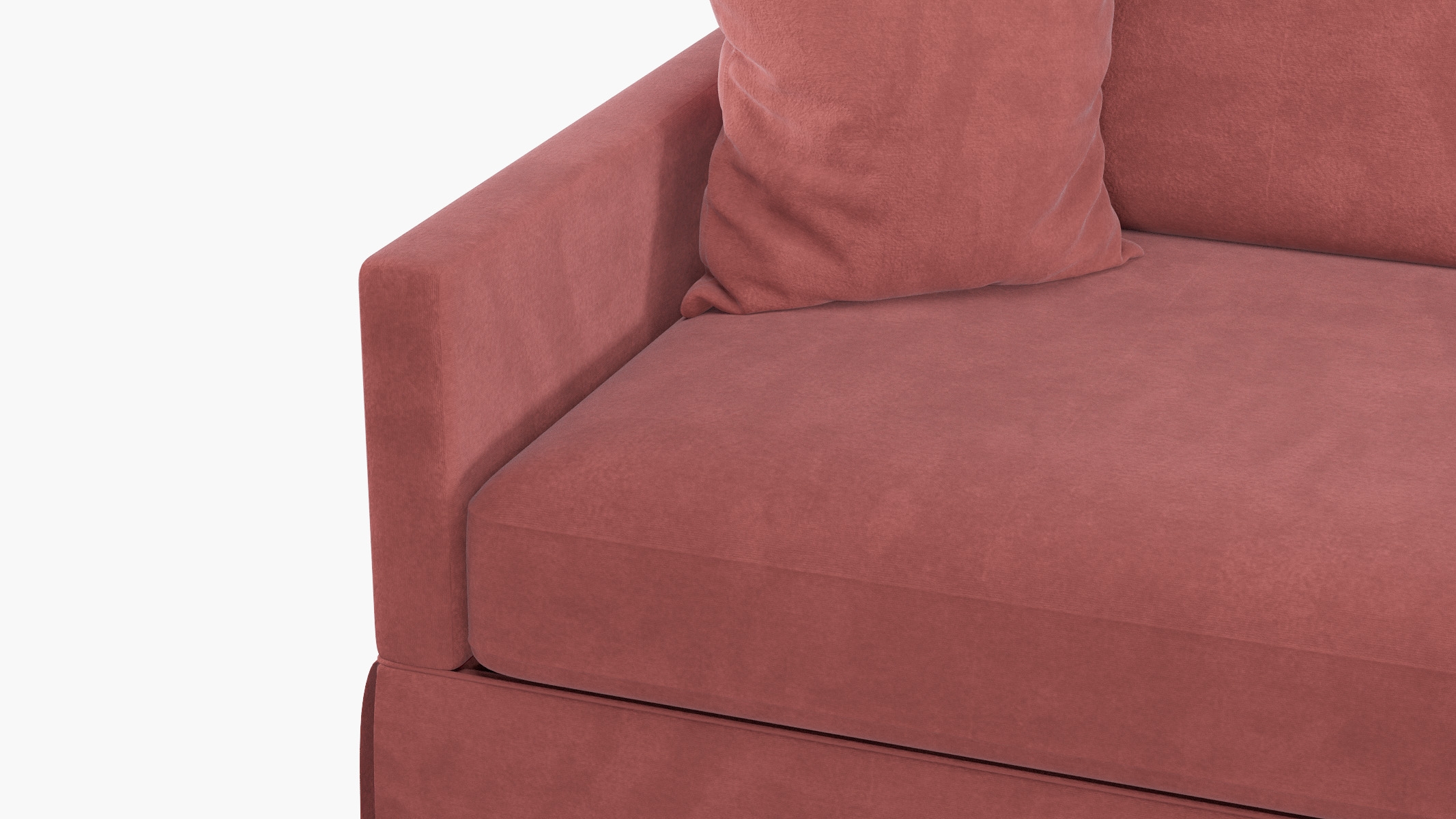 Skirted Track Arm Sofa, Coral Luxe Velvet, Standard (39") - Image 5