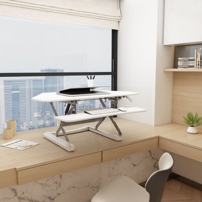 Height-Adjustable Standing Desk Riser Standing Desk Converter White - Image 0
