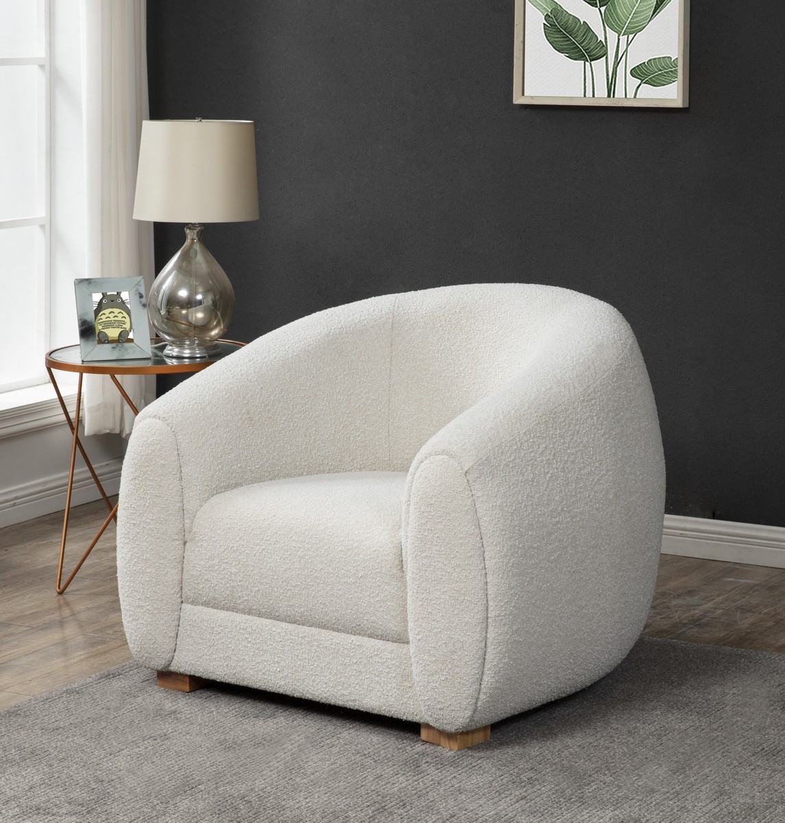 Emiliana Boucle Accent Chair - Ivory - Image 1