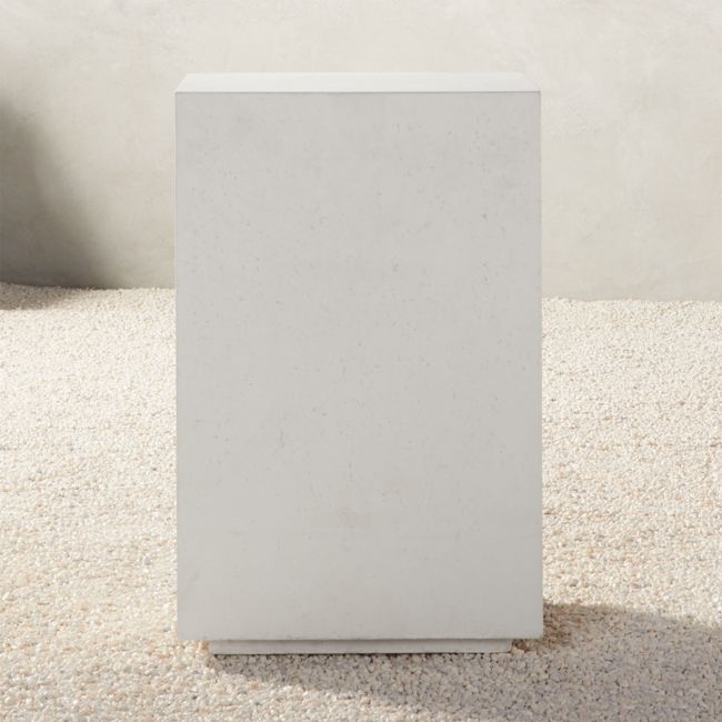 Ivory Concrete Outdoor Side Table - Image 0