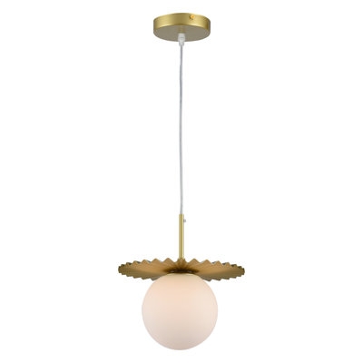 Abbey 1 - Light Single Globe Pendant with Wrought Iron Accents - Image 0