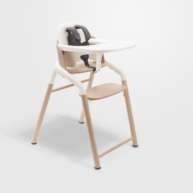 Bugaboo Giraffe White and Neutral Wood Baby High Chair Complete - Image 0