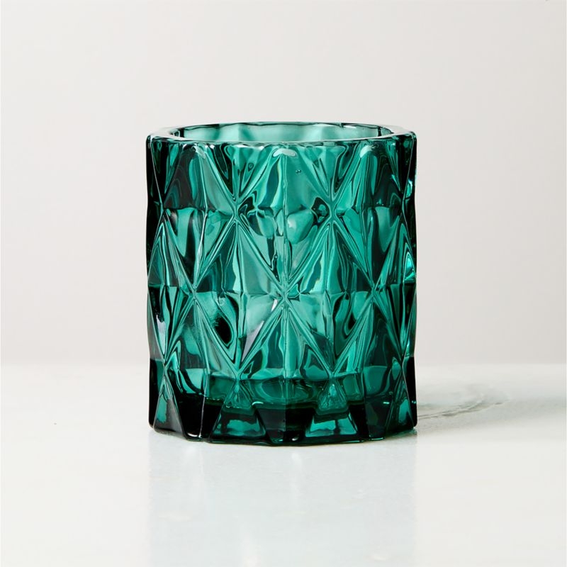 Betty Green Glass Tealight Candle Holder - Image 3