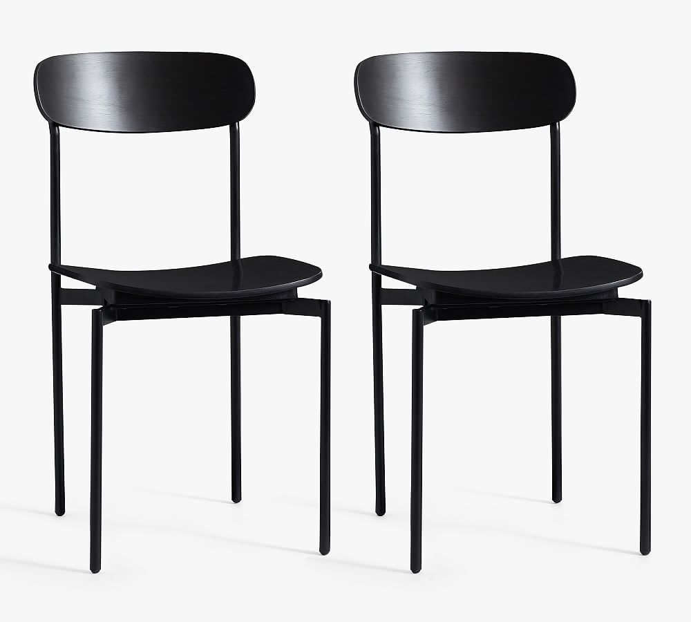 Wyatt Wood Dining Chair, Black, Set of 2 - Image 0