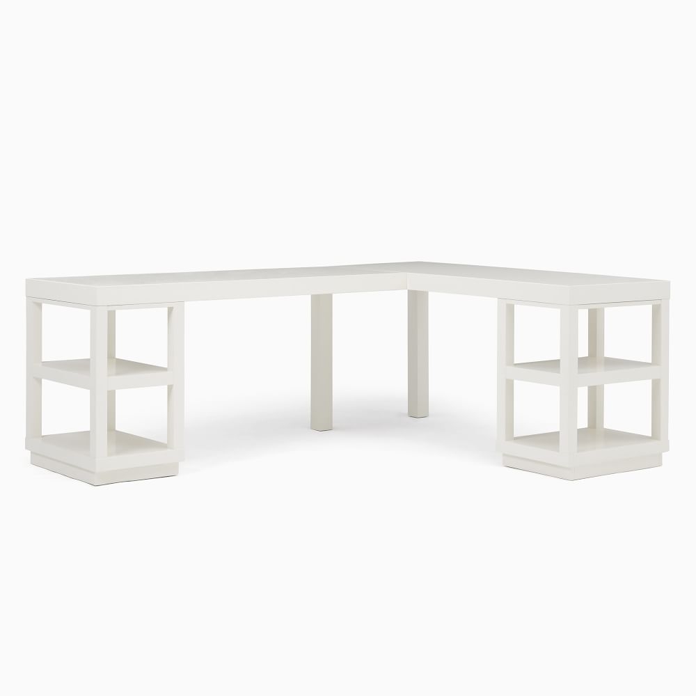 We Parsons Collection We White Pack L Shaped Desk 2 Desktops And 2 Small Open File And 2 Legs - Image 0
