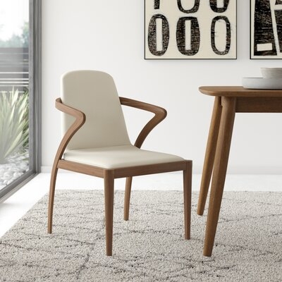 Downham Solid Wood Upholstered Arm Chair in Cream - Image 0