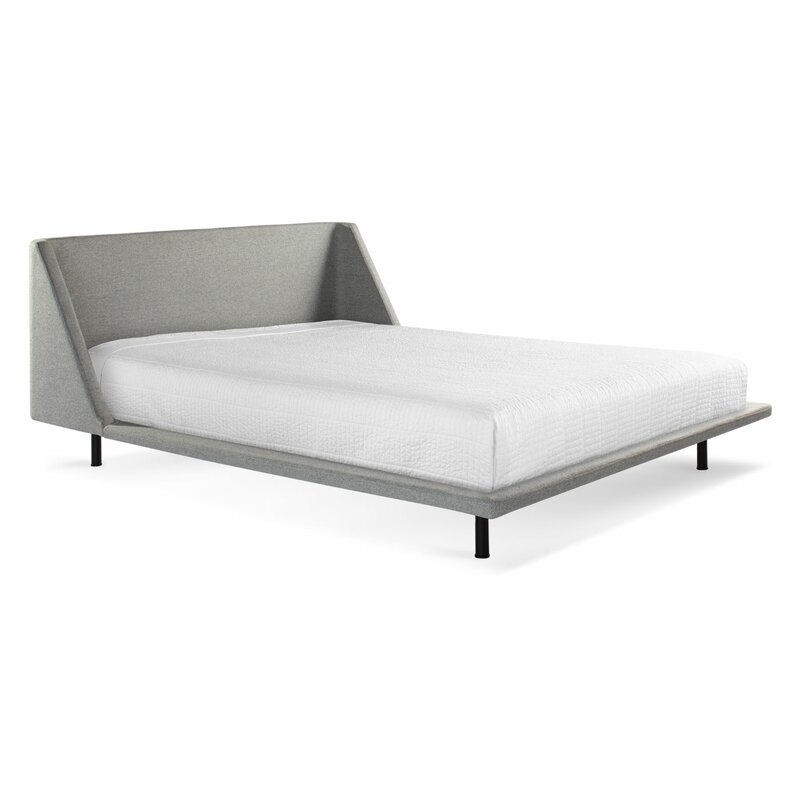 Blu Dot Nook Upholstered Platform Bed Size: Twin, Color: Thurmond Light Gray - Image 0