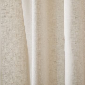 Sheer European Flax Linen Curtain, Natural Flax, 48"x84" - Image 1