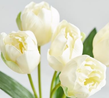 Faux Early Bloom Tulip Bouquet, White - Image 4