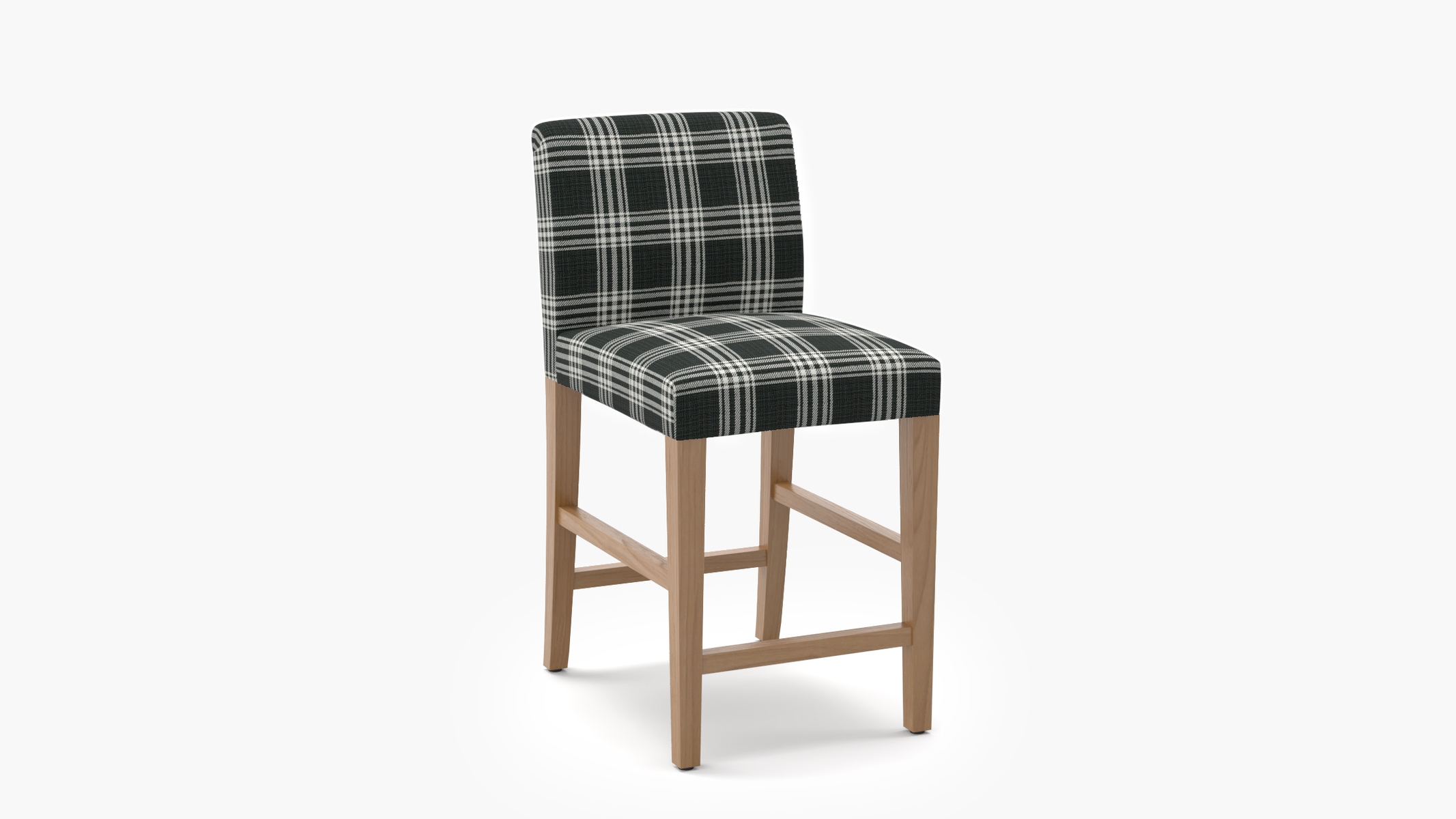 Signature Dining Counter Stool, Barnegat Plaid, Natural Square Tapered Leg - Image 1