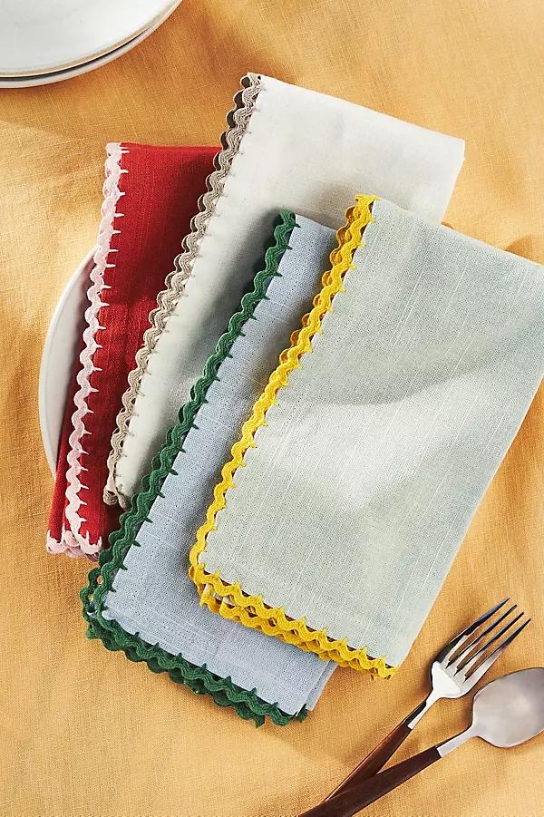 Ric Rac Cotton Napkin Set, Set of 4 - Image 0