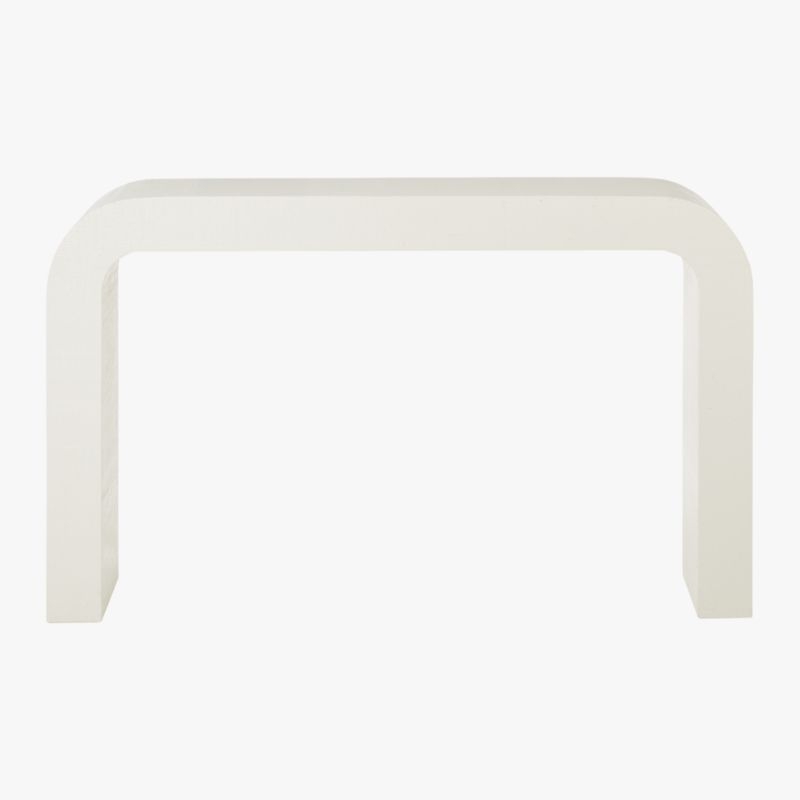 Horseshoe Ivory Lacquered Linen 52" Console Table - Image 3