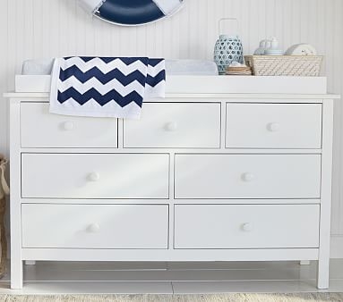 Kendall Extra-Wide Nursery Dresser &amp; Topper Set, Simply White - Image 2