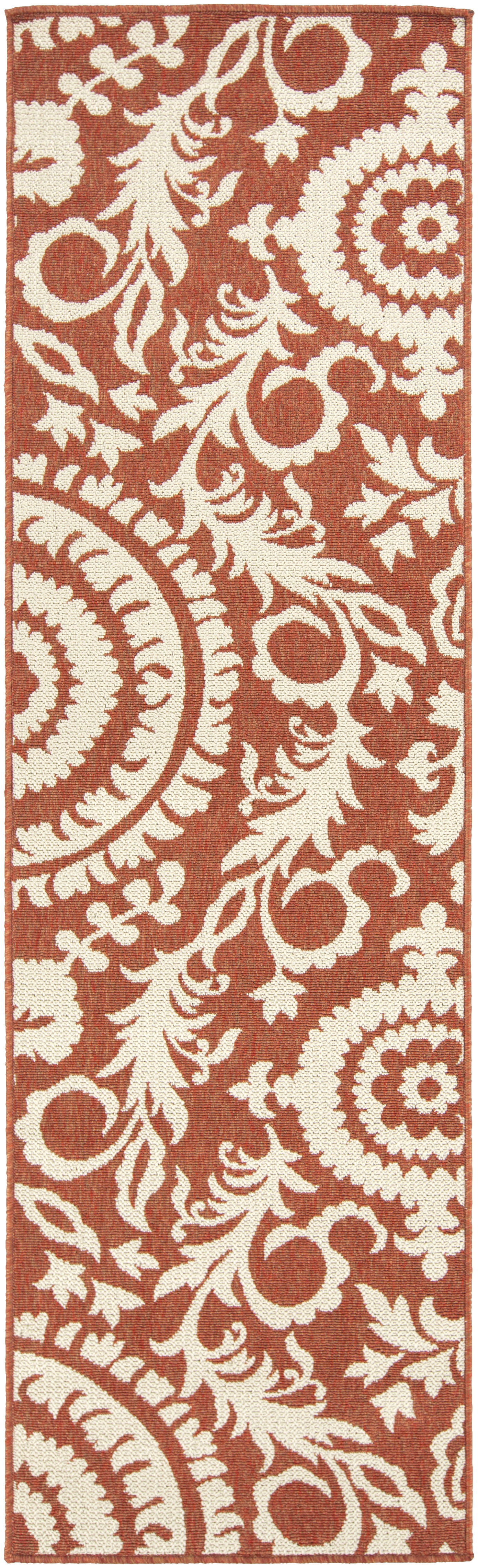 Alfresco Red Outdoor 2'5" x 7'10" Machine Woven Rug - Image 0