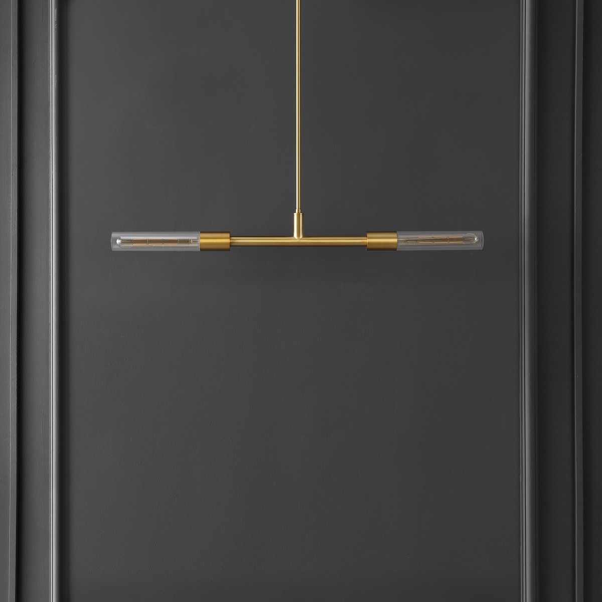Vasei 2 Lt 34" Pendant - Brass / Clear - Safavieh - Image 1