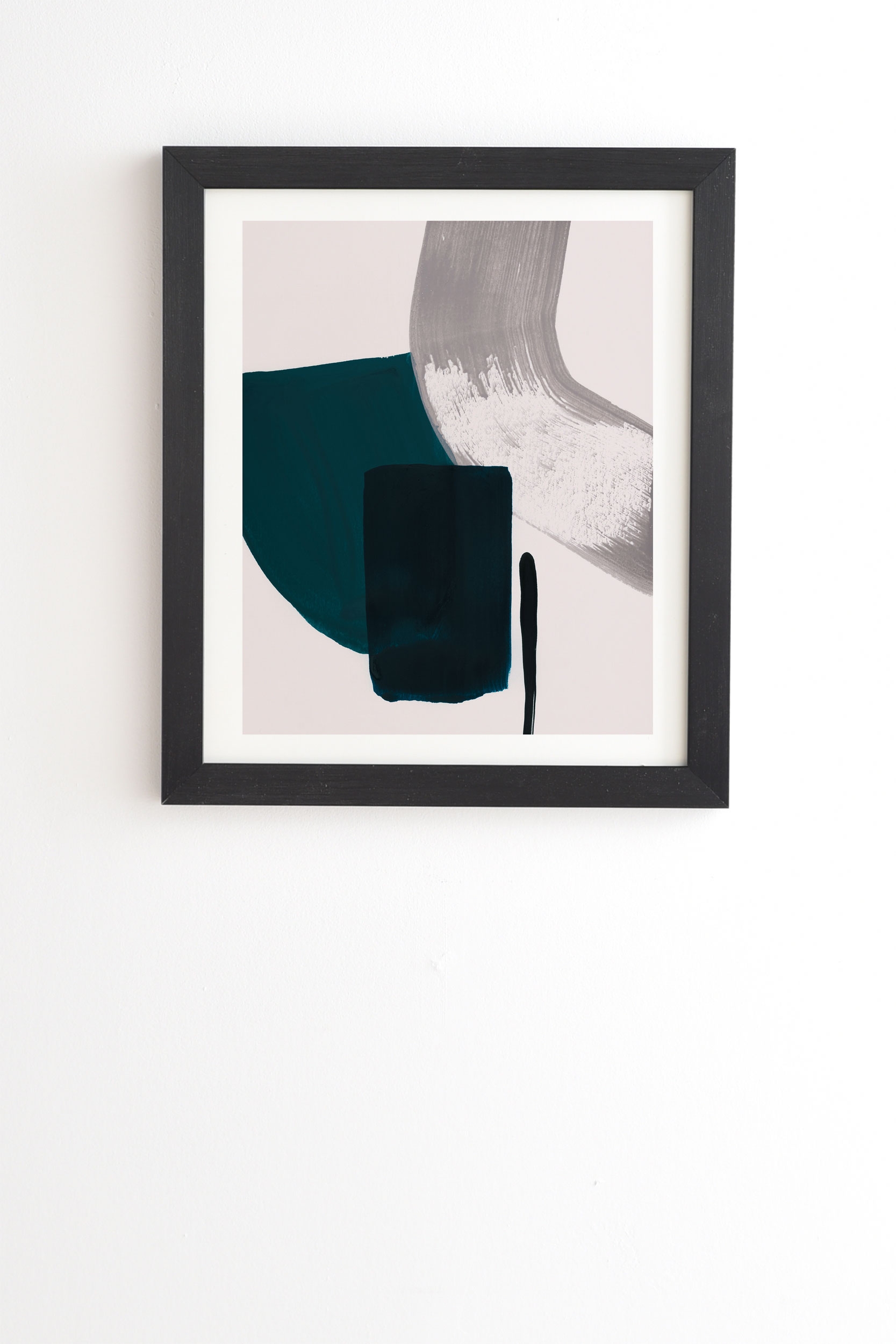 Minimalist Painting 02 by Iris Lehnhardt - Framed Wall Art Basic Black 30" x 30" - Image 1