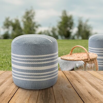 20'' Round Striped Pouf Ottoman - Image 0