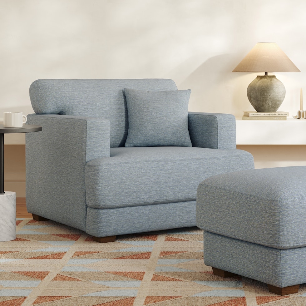 Dawn 40" Lounge Chair - Silver Light Blue - Image 0