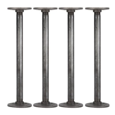 1/2 In.  X 24 In. Heavy Duty Industrial Pipe Table Legs With Round Flanges - 4 Pack - Image 0