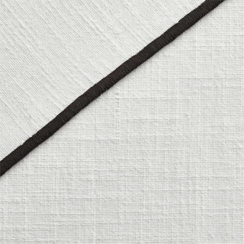 Crisp White Merrow Stitch Organic Cotton Window Curtain Panel 52"x84" - Image 5