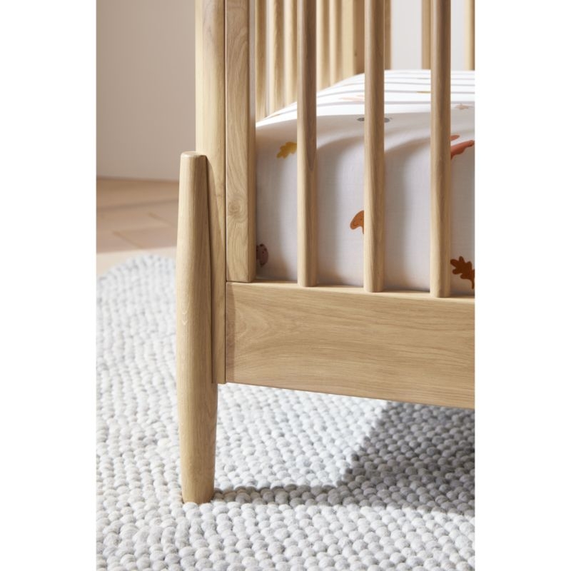Bodie Natural Oak Wood Convertible Baby Crib with Toddler Bed Rail - Image 5