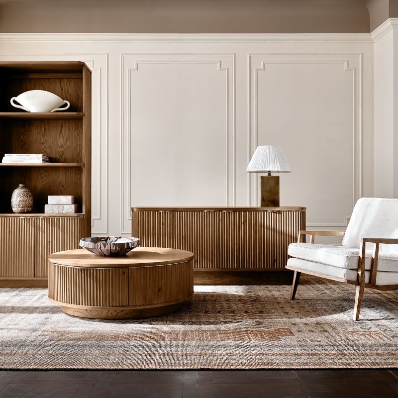 Davison 60" Fluted Oak Media Console - Image 3