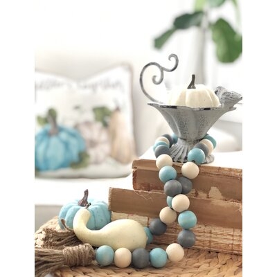 Grey, Turquoise And Natural Bead Garland - Image 0