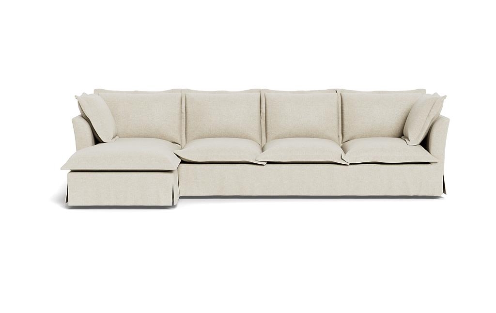 Skylar Slipcovered 4-Seat Left Chaise Sectional - Image 0