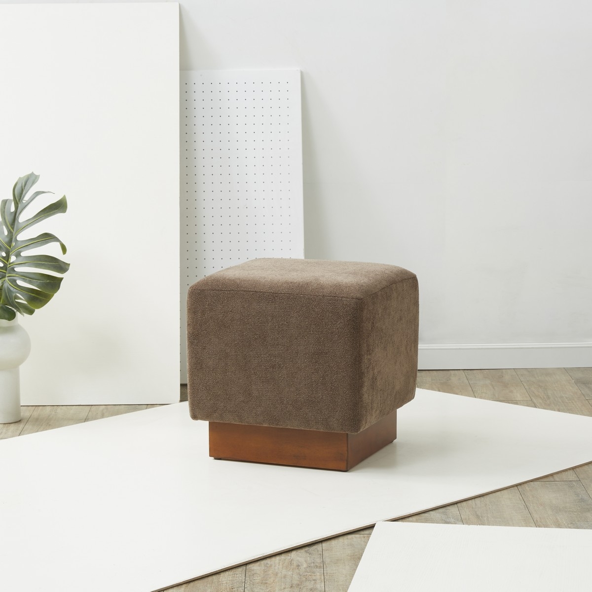 Natalya Square Ottoman - Dark Brown / Walnut - Image 1