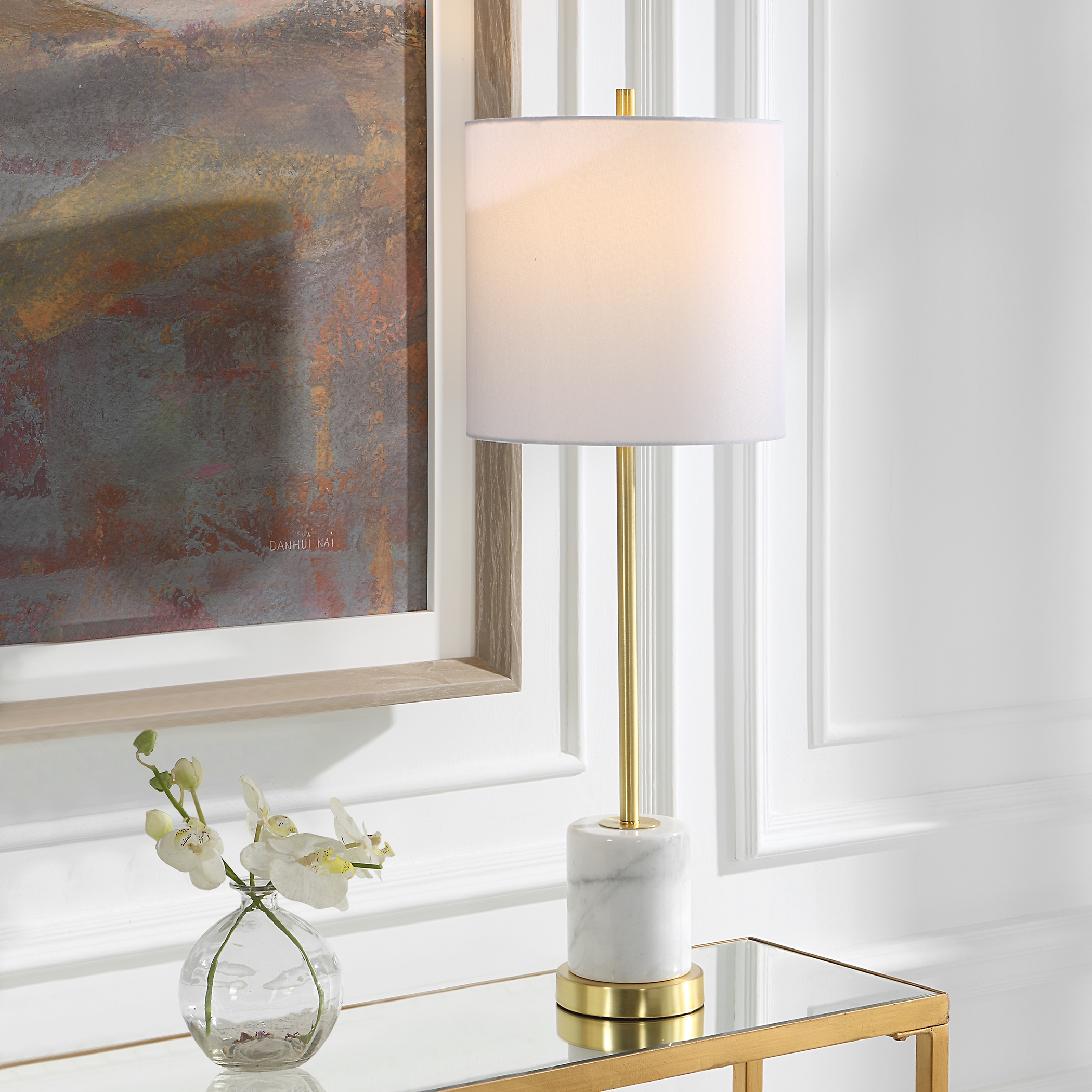 Turret Gold Buffet Lamp - Image 1