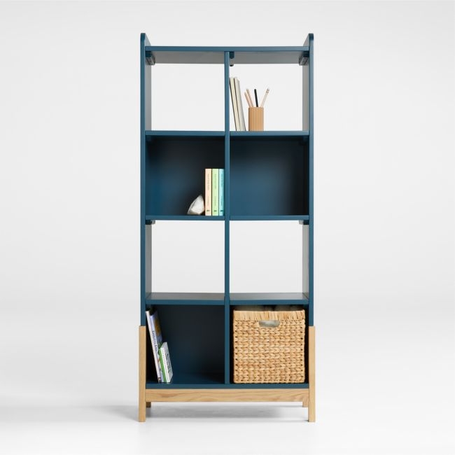 Rue Midnight Blue Wood 8-Cube Bookcase - Image 4