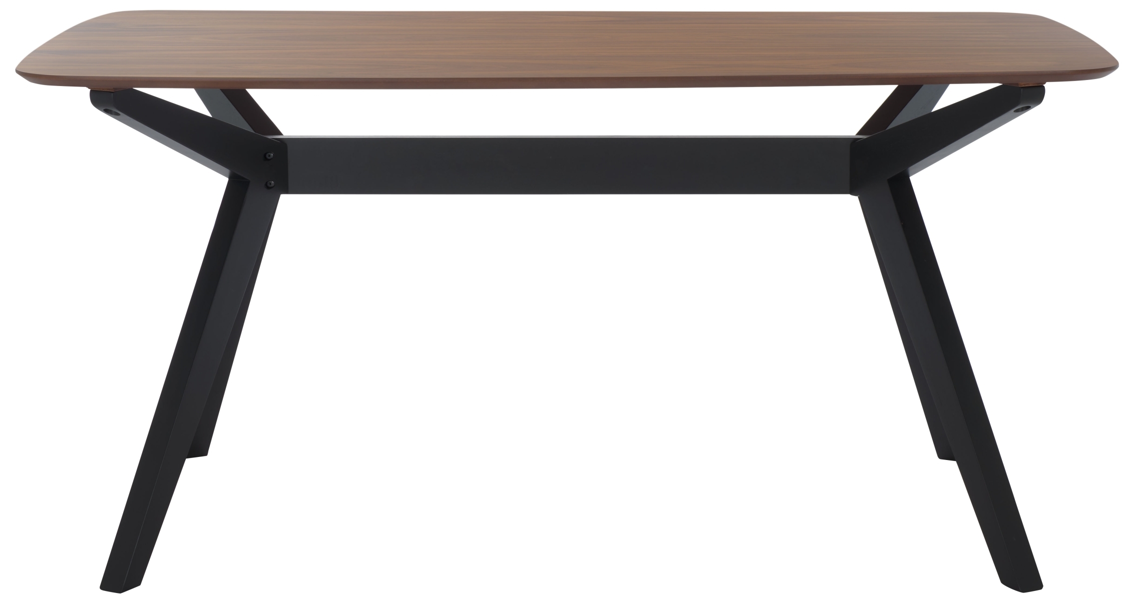 Divya Rectangle Wood Dining Table - Walnut / Black - Image 0