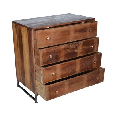 Milledgeville 4 - Drawer Solid Wood Bachelor's Chest in Brown - Image 0