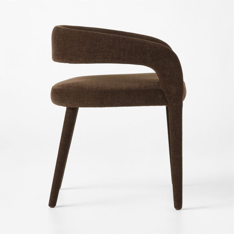 Lisette Brown Performance Fabric Dining Armchairs Set of 4 - Image 3