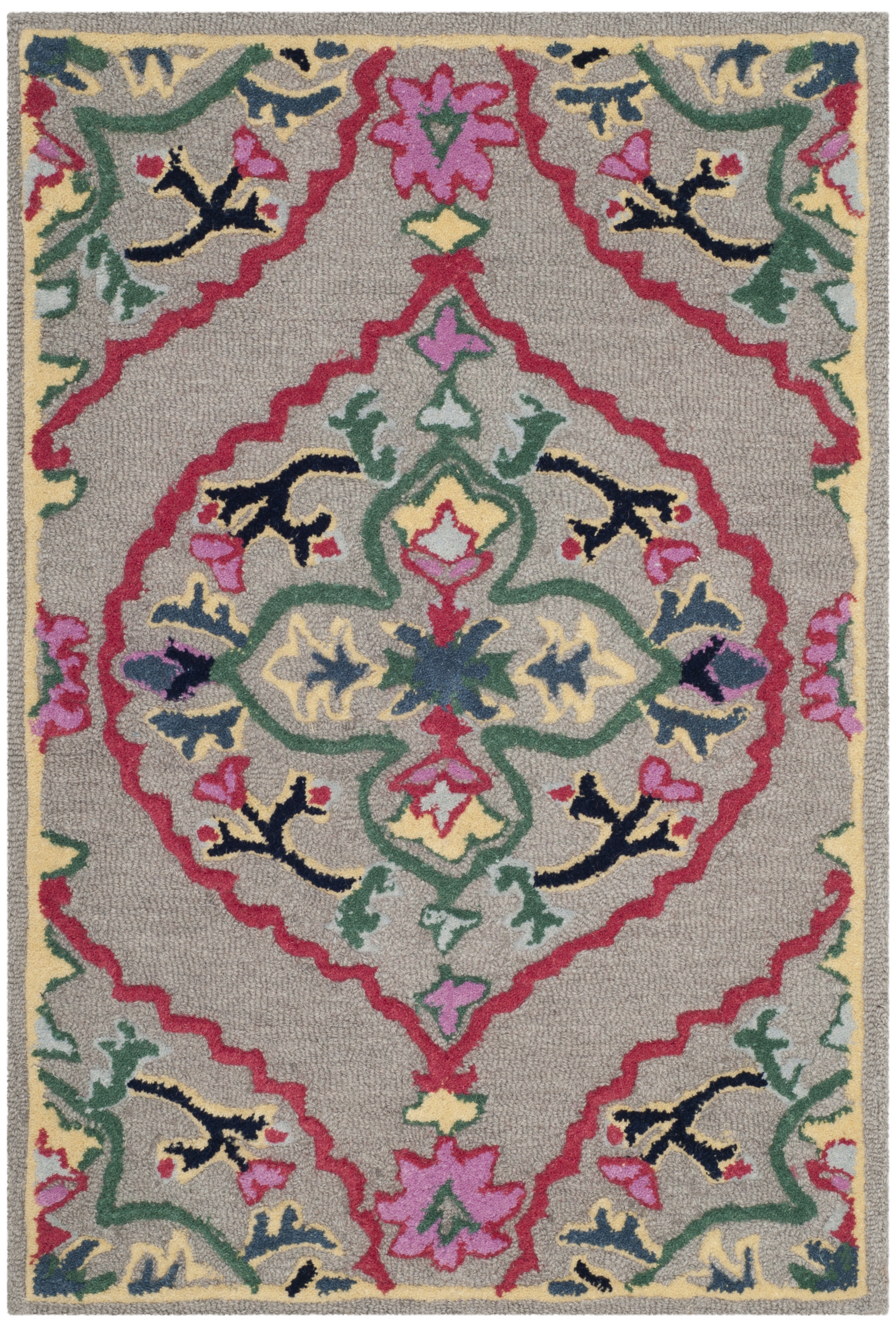 Arlo Home Hand Tufted Area Rug, BLG605D, Dark Grey/Multi,  2' X 3' - Image 0