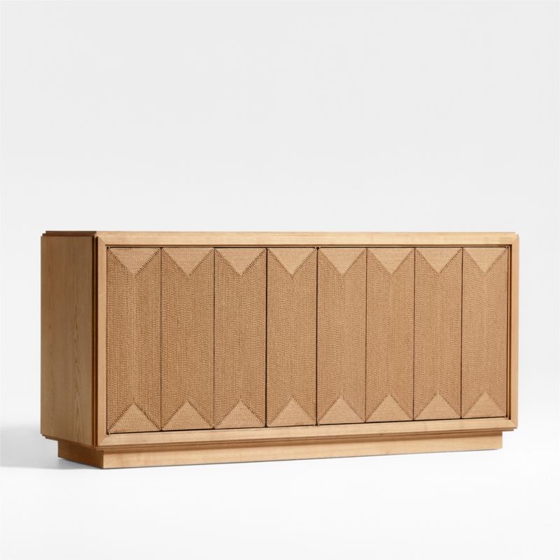 Roseau 69" Natural Wood Credenza - Image 6