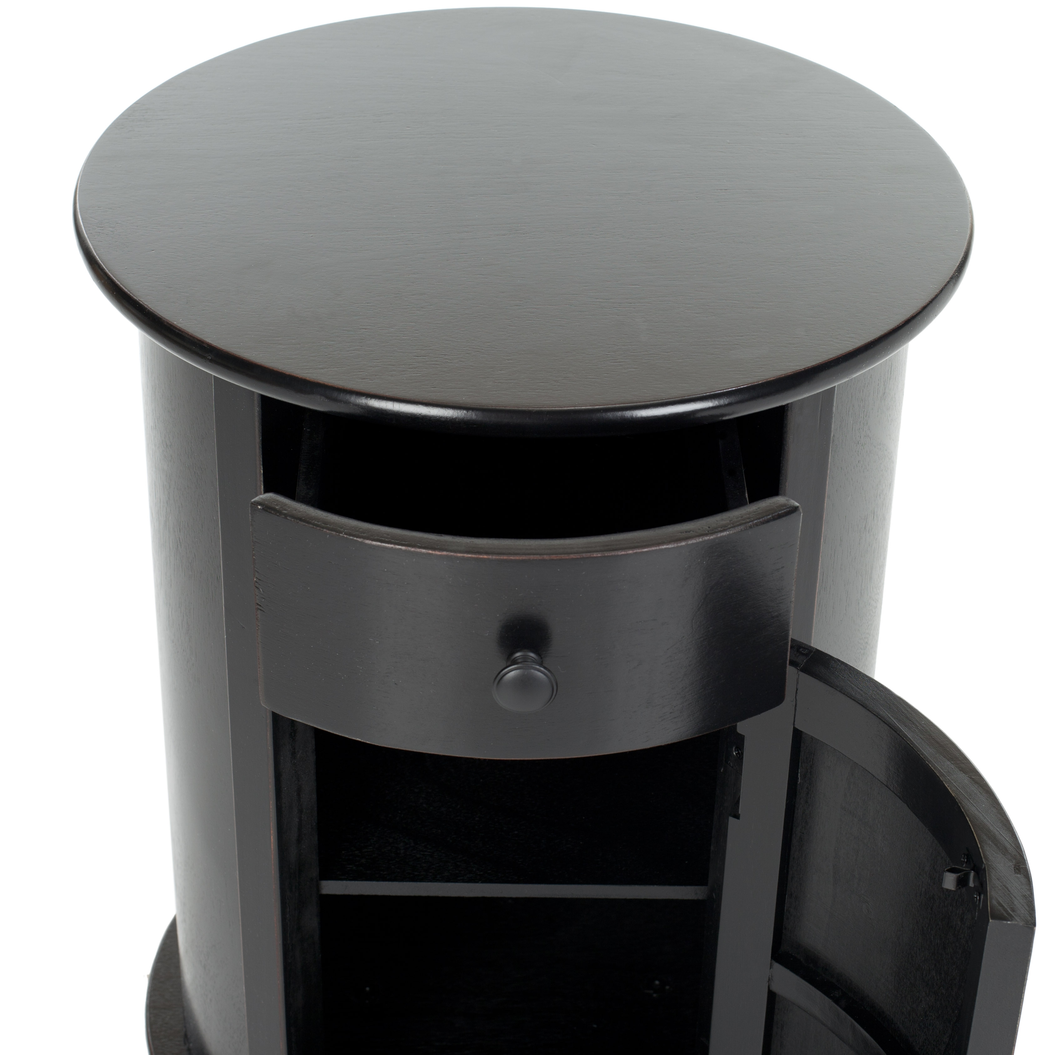 Tabitha Swivel Accent Table - Distressed Black - Safavieh - Image 1