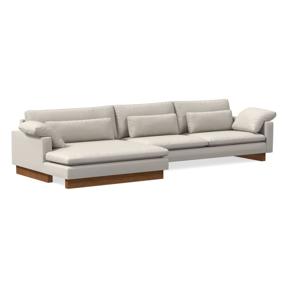 Harmony 146" Left Multi Seat Double Wide Chaise Sectional, Standard Depth, Blend Prfm YDL Alabaster DW - Image 0