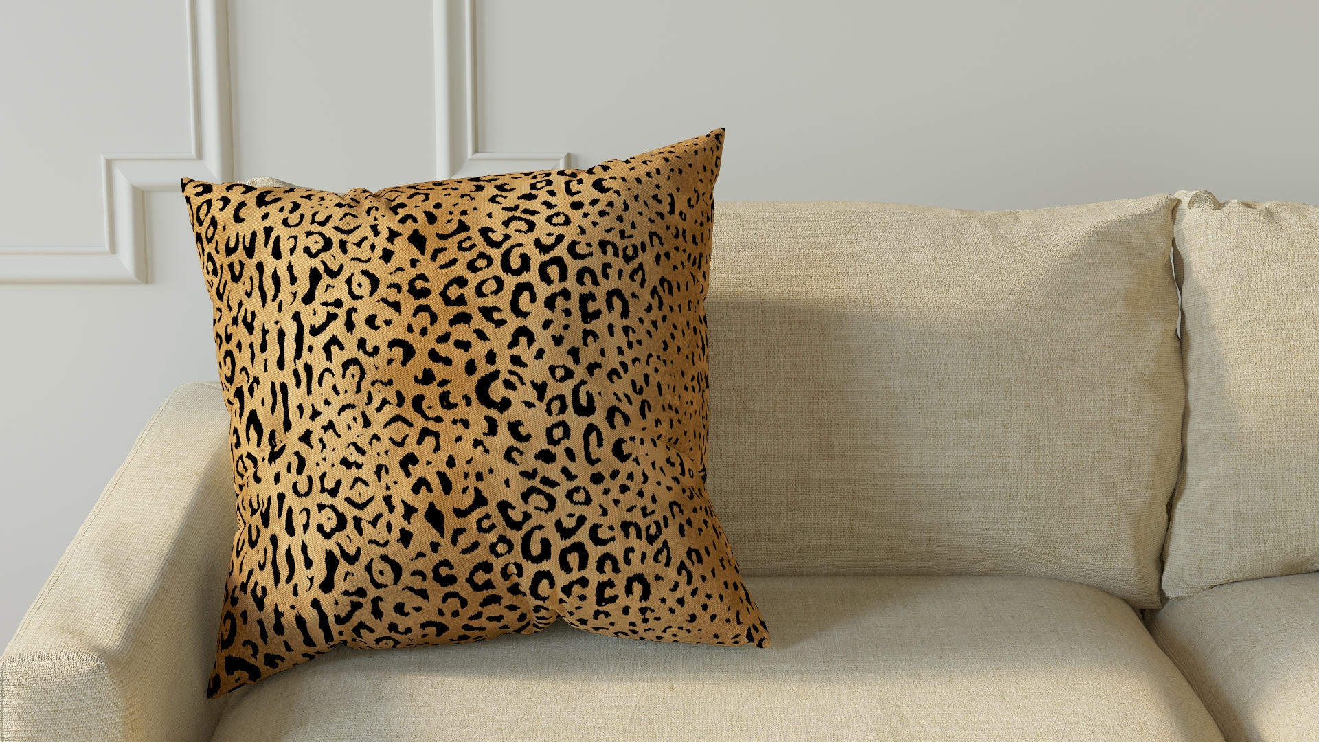 Throw Pillow 22", Leopard, 22" x 22" - Image 2