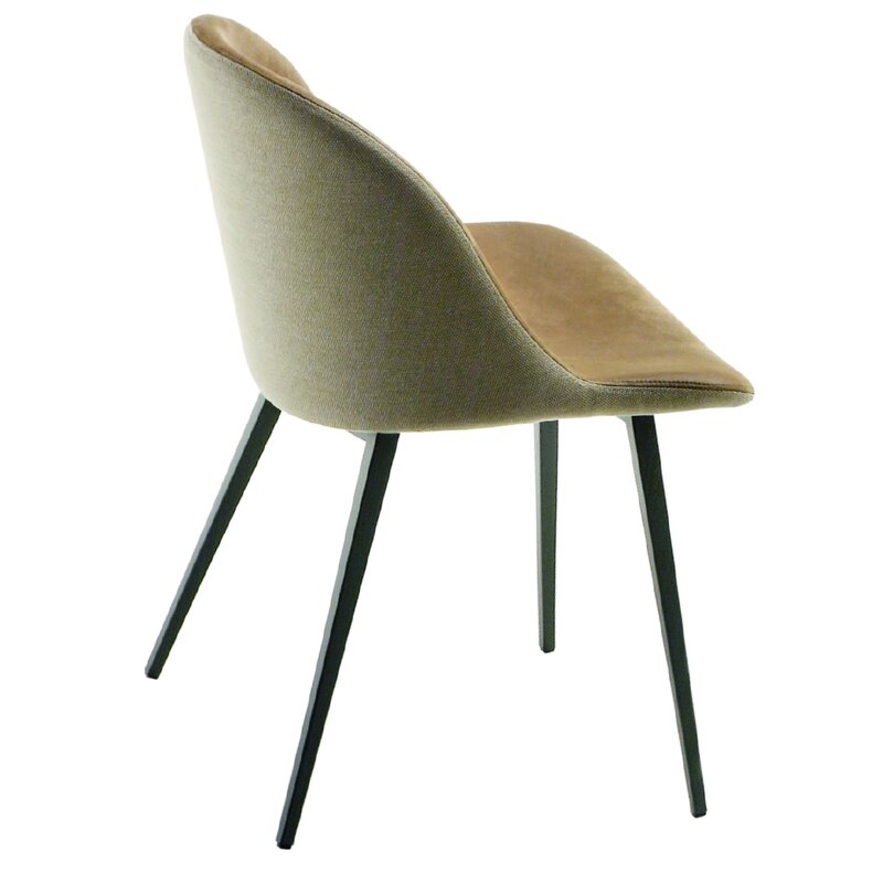Midj Sonny S Q Upholstered Dining Chair Upholstery Color: Fenix Wool Fabric Olive Green, Finish: White Steel - Image 0