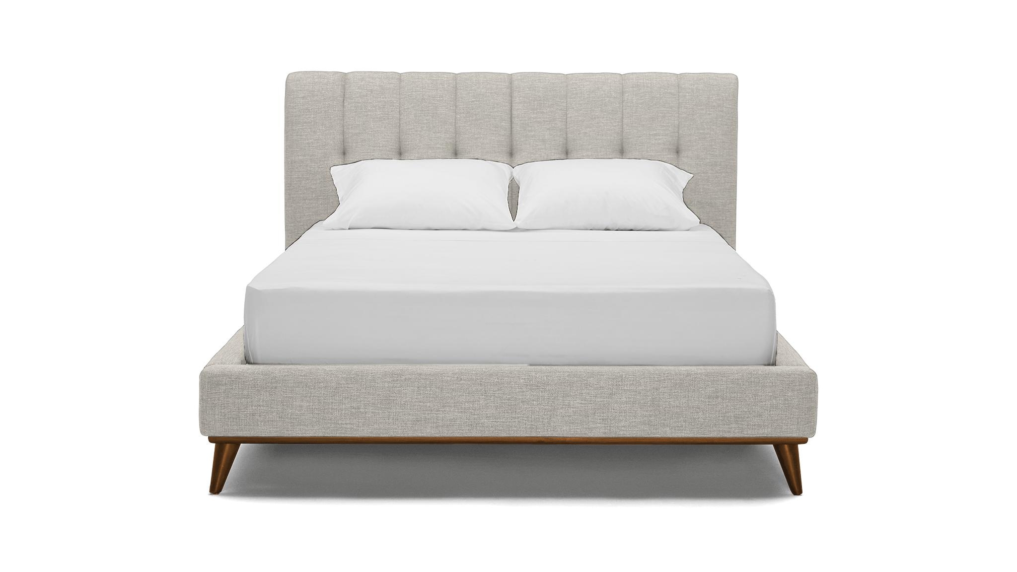 Gray Hughes Mid Century Modern Bed - Bloke Cotton - Mocha - Cal King - Image 0