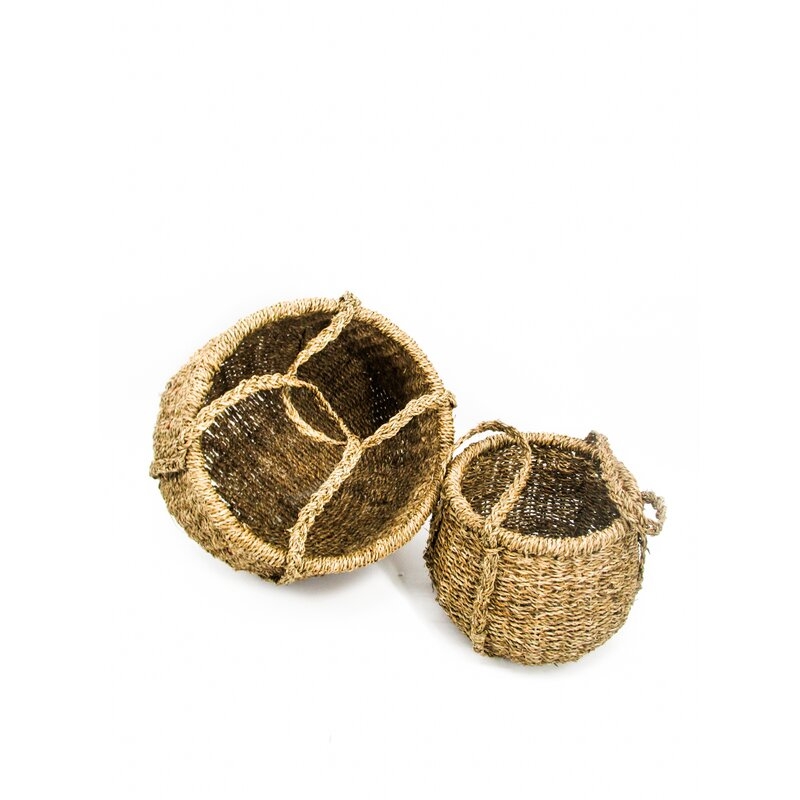 Tall Woven Seagrass Planter Basket By Bay Isle Home™, Set Of 2 - Image 2