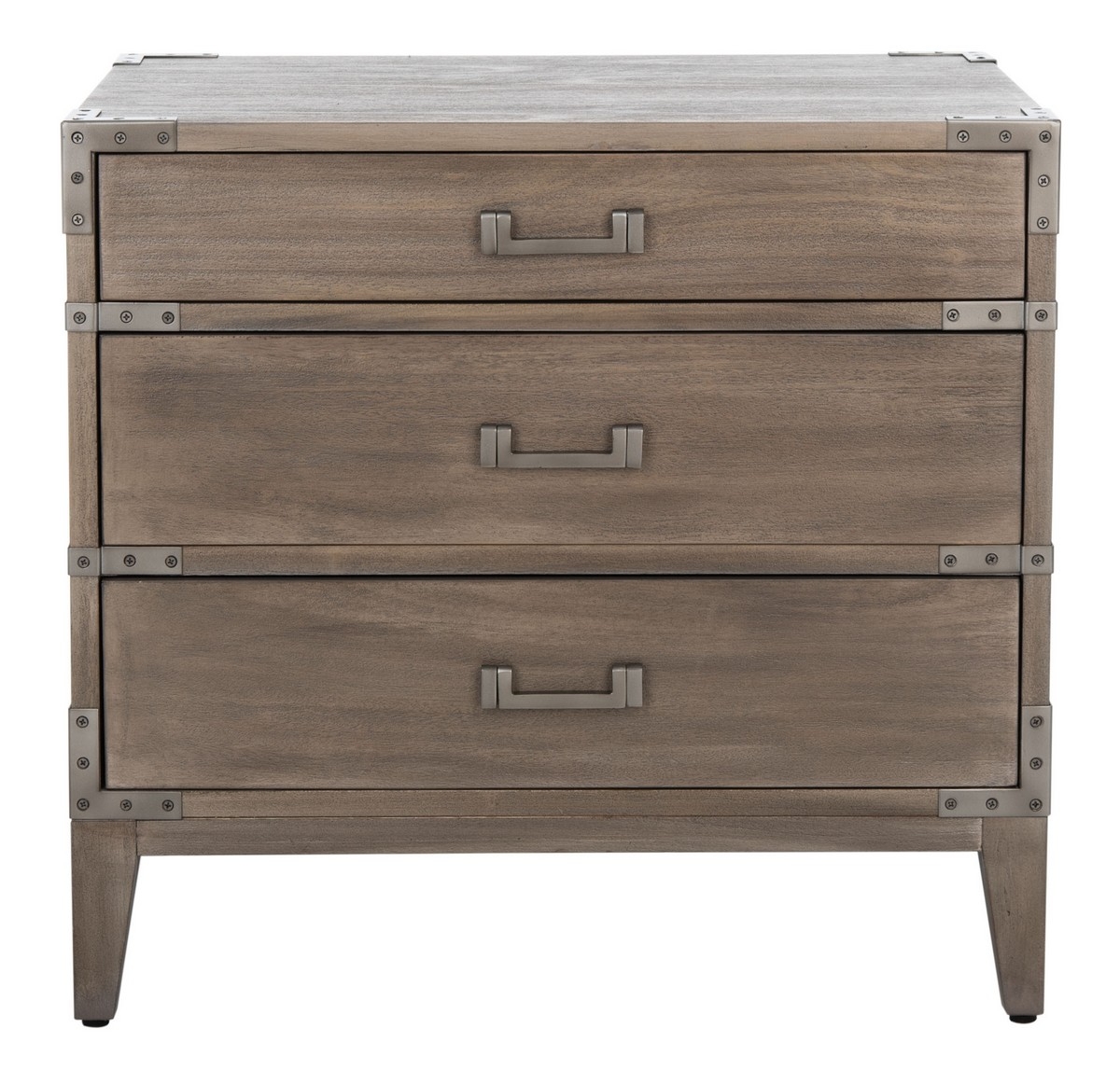 Nisha 3 Drawer Wood Nightstand - Light Brown - Image 0