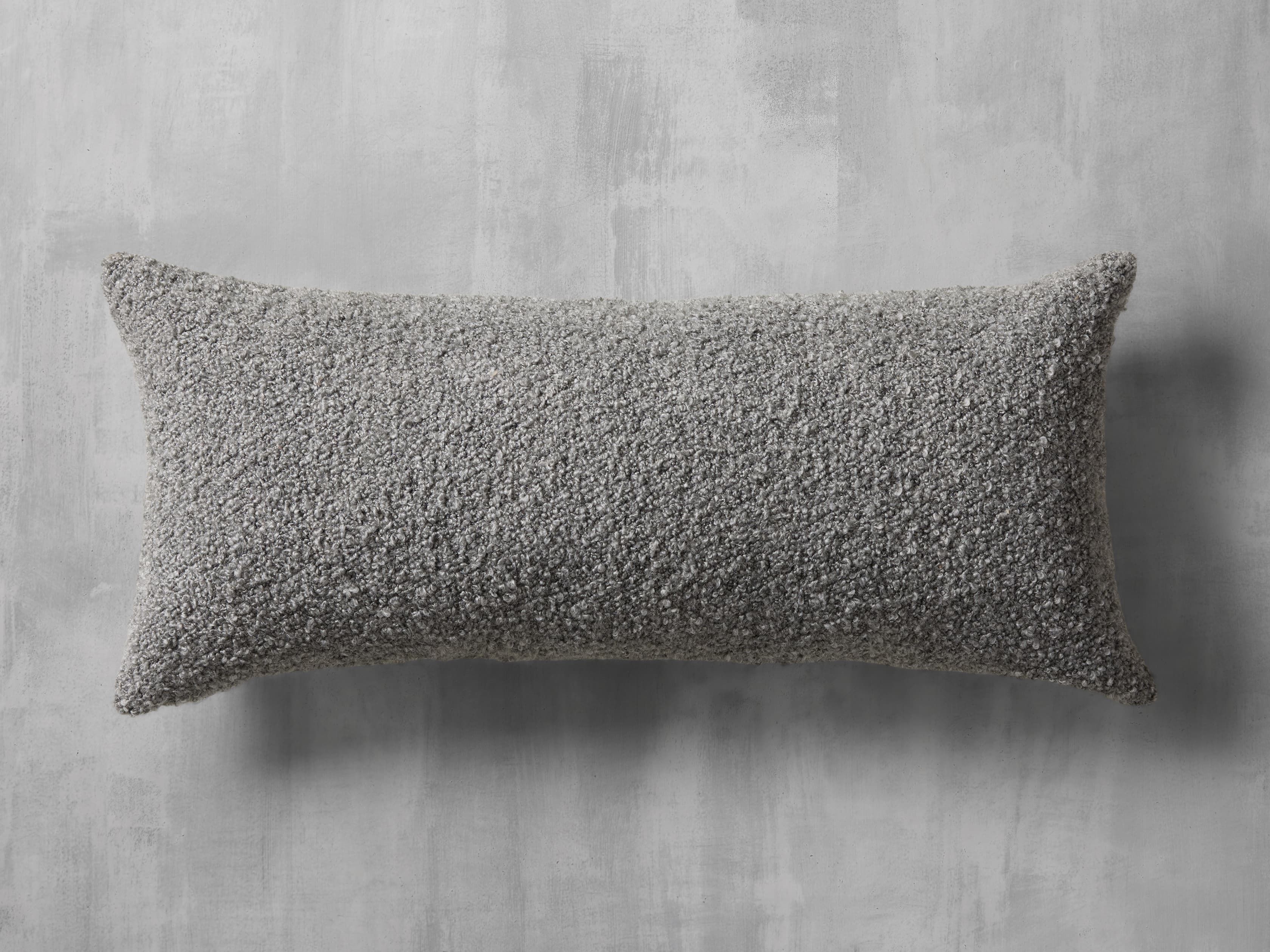 Boucle Lumbar Pillow Cover in Grey Gray - Image 0